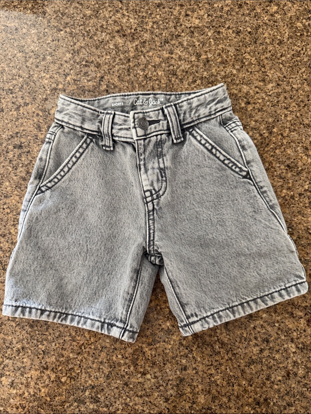 Cat & Jack Light Gray High-Waist Denim Shorts